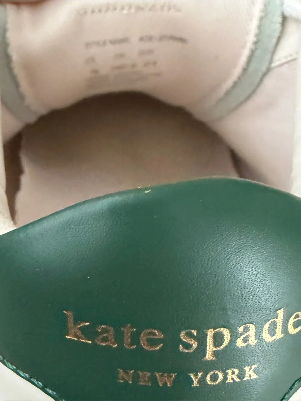 Kate Spade Ace Leopard Leather Sneakers White Green Beaded Cat Shoes Sz 7 EUC